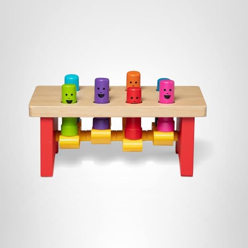 Melissa & Doug Deluxe Pounding Bench promotes fine motor skills through active play