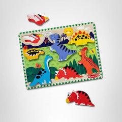 Durable chunky pieces designed for little hands in Melissa & Doug puzzle