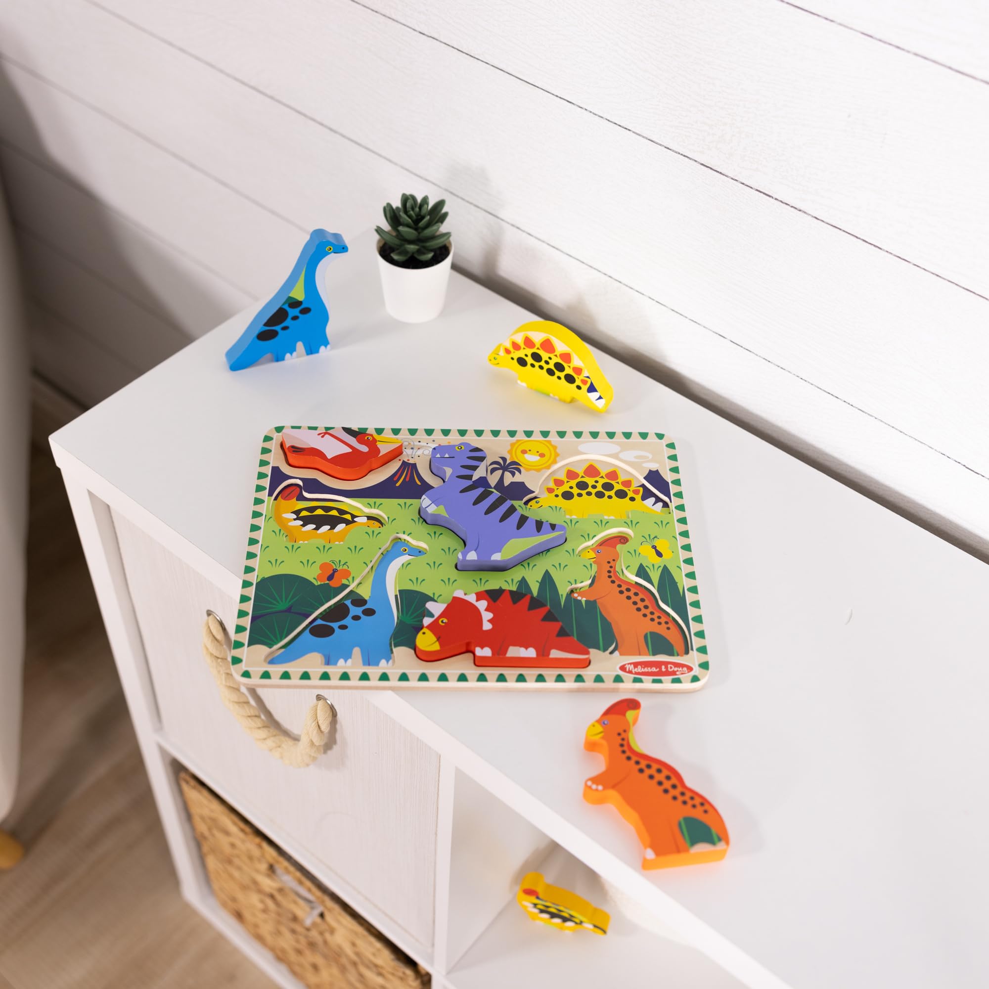 Early learning through Melissa & Doug dinosaur puzzle for kids