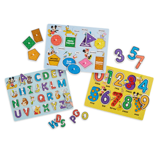 Melissa & Doug Disney peg puzzles letters board – engaging alphabet practice with Disney characters.