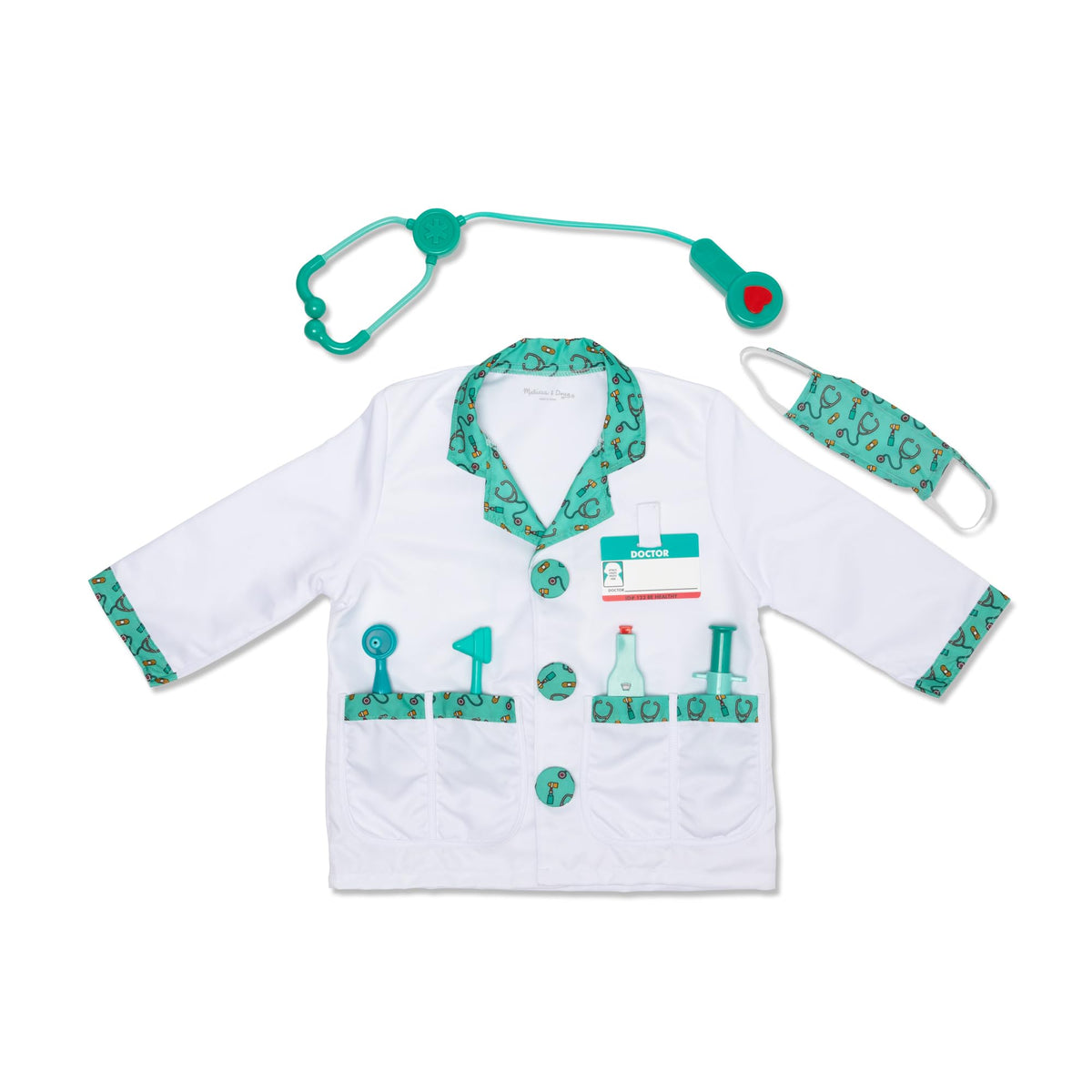 Melissa & Doug doctor costume coat for imaginative pretend play and dressing up