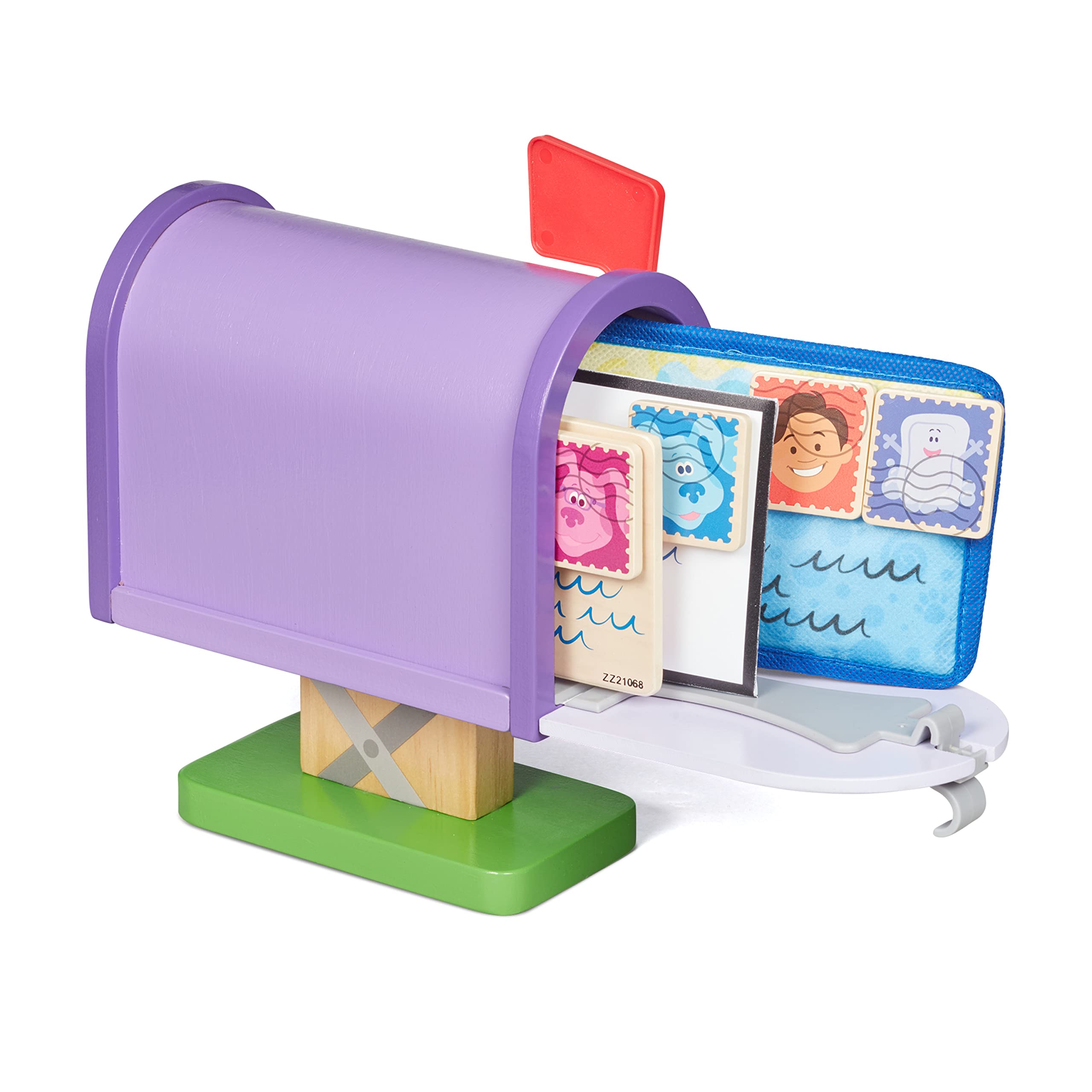 Melissa & Doug double-sided puzzle enhances problem-solving during mailbox adventures.