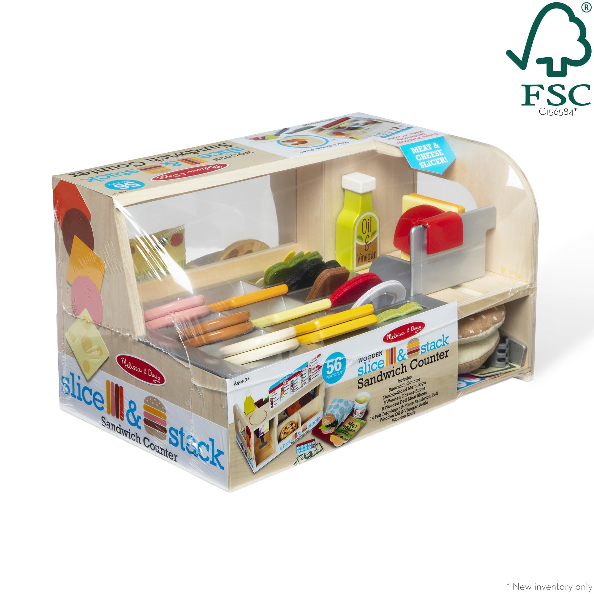 Melissa & Doug dressing bottle, toppings, and chips boost imaginative role-play scenarios.