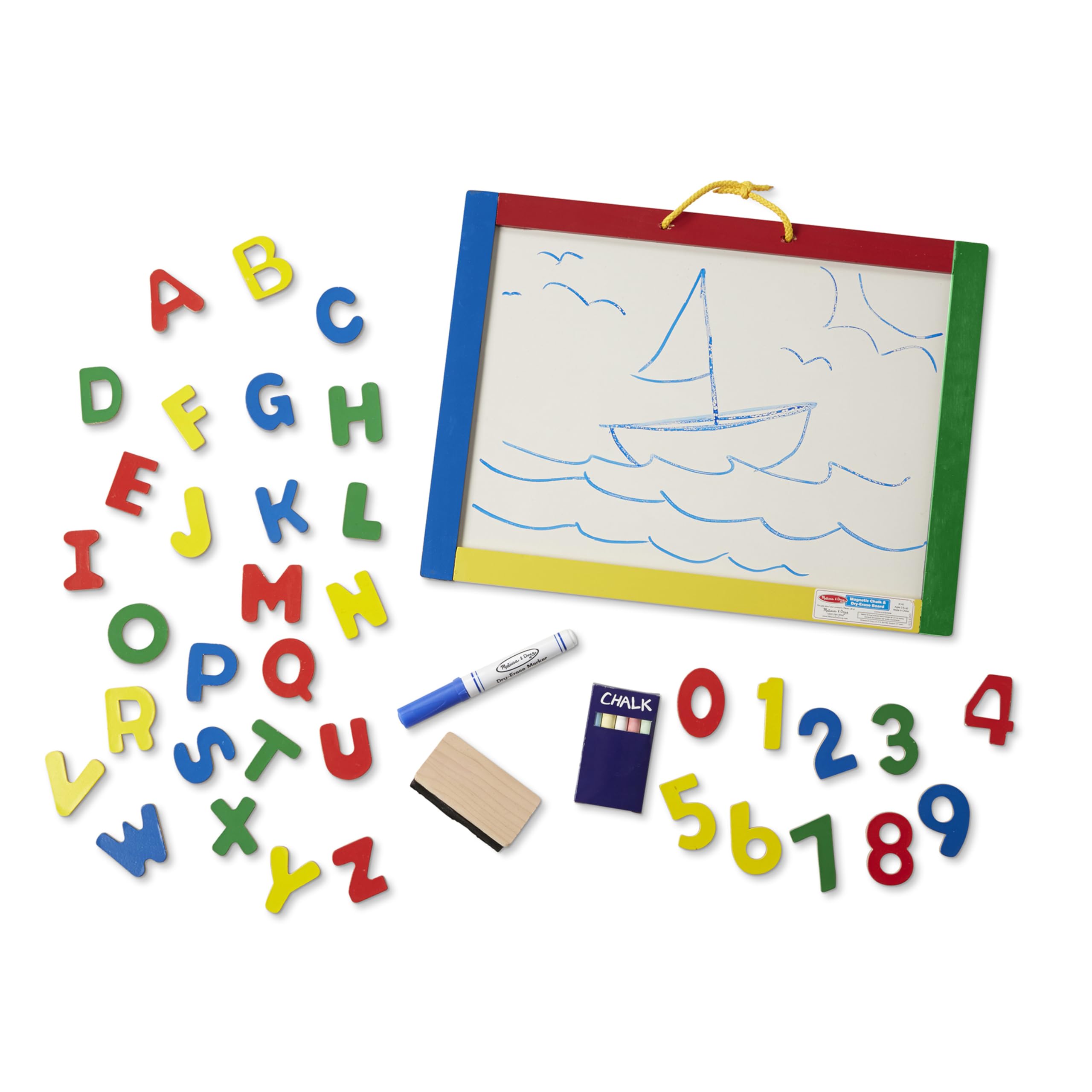 Melissa & Doug colored chalk sticks offer tactile drawing experiences.