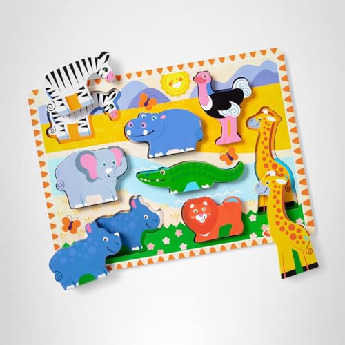 Melissa & Doug Early Learning Puzzle supports beginner shape and animal ID.