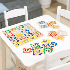 Fine motor and eye-hand coordination practice through puzzle matching
