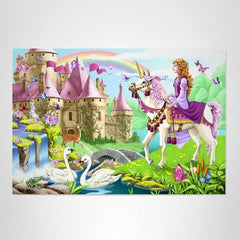Melissa and Doug castle puzzle inspires group play during quiet afternoons.