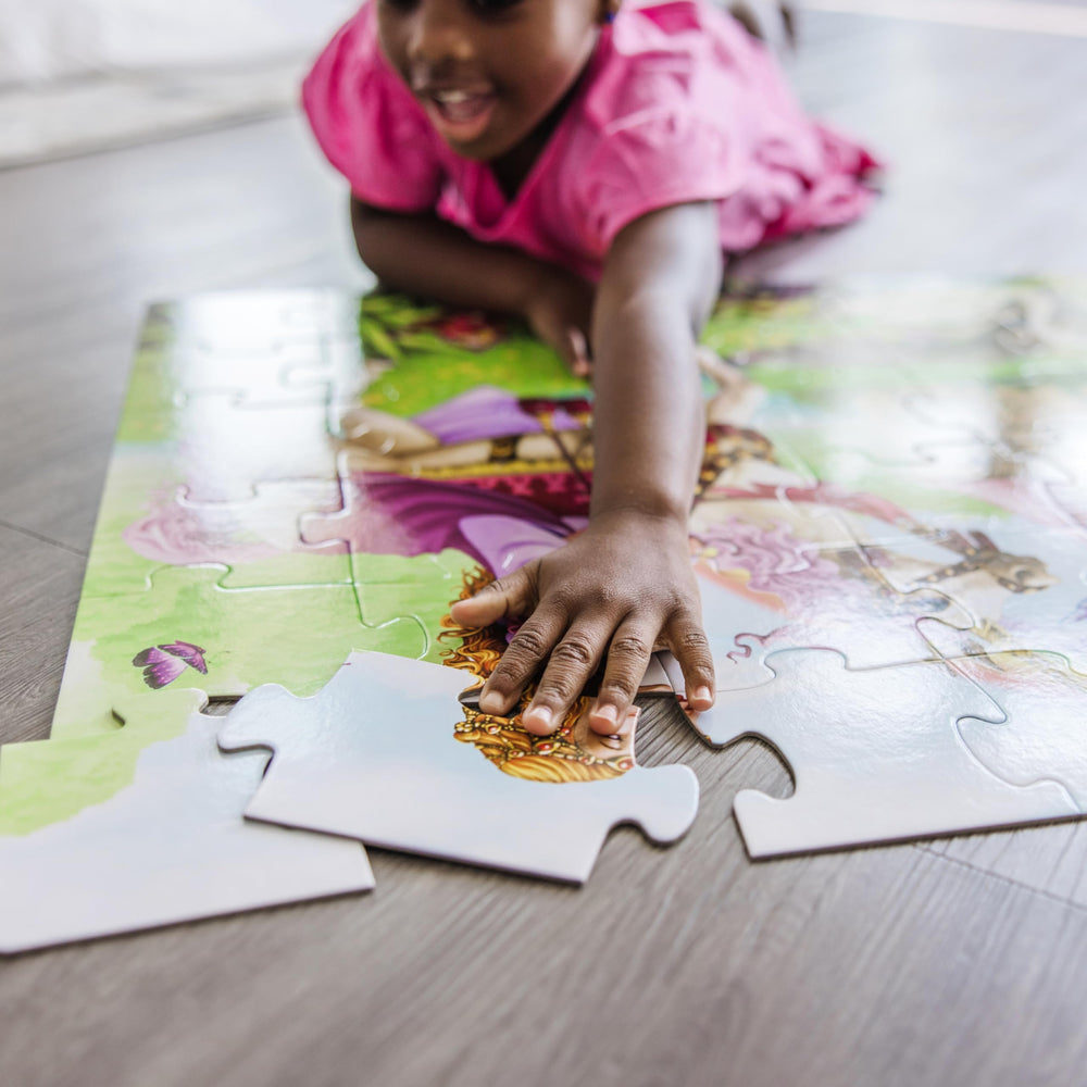 Melissa and Doug Fairy Tale Castle puzzle gift-ready packaging suitable for gifting.