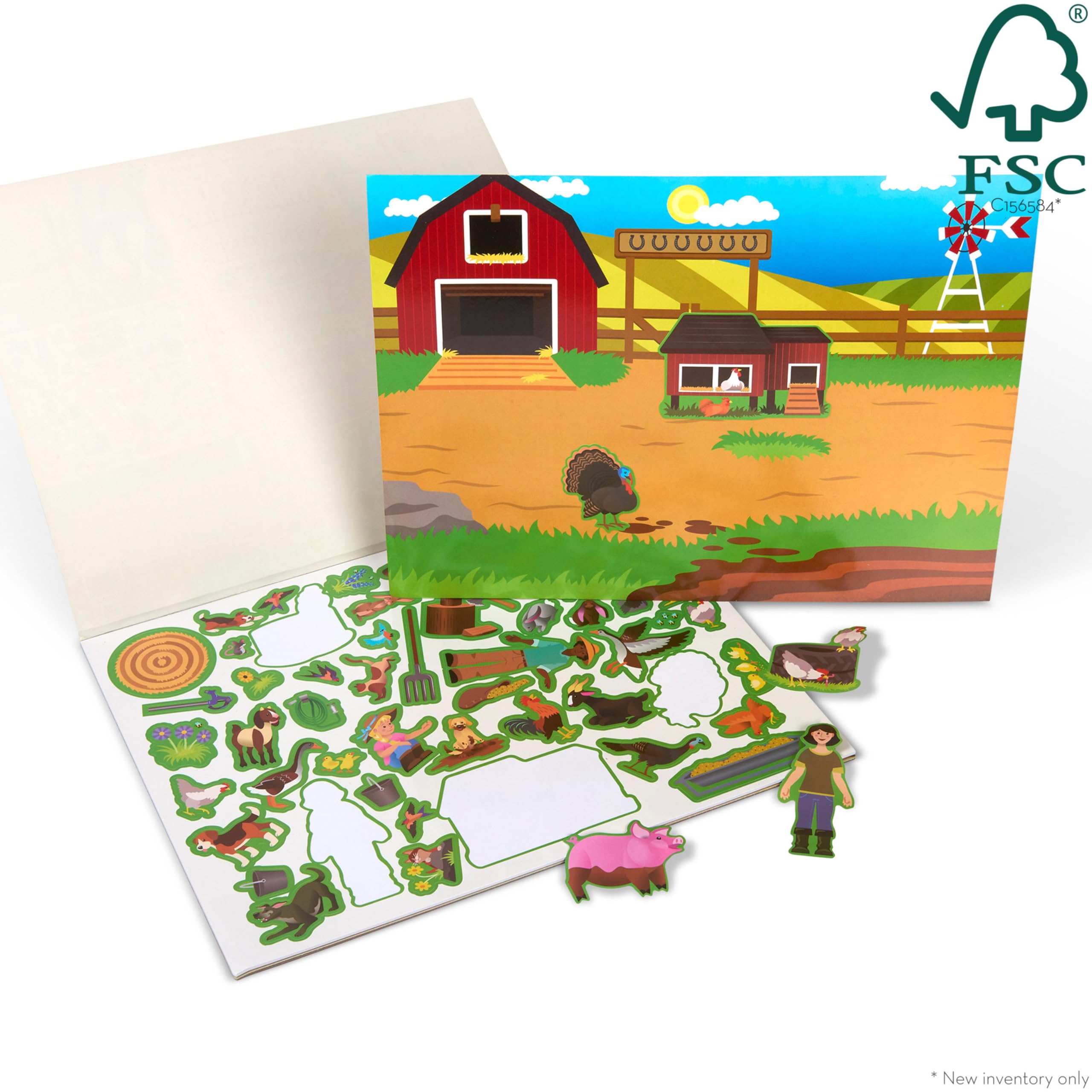 Melissa & Doug Farm Sticker Pad farmers market background sparks role-play