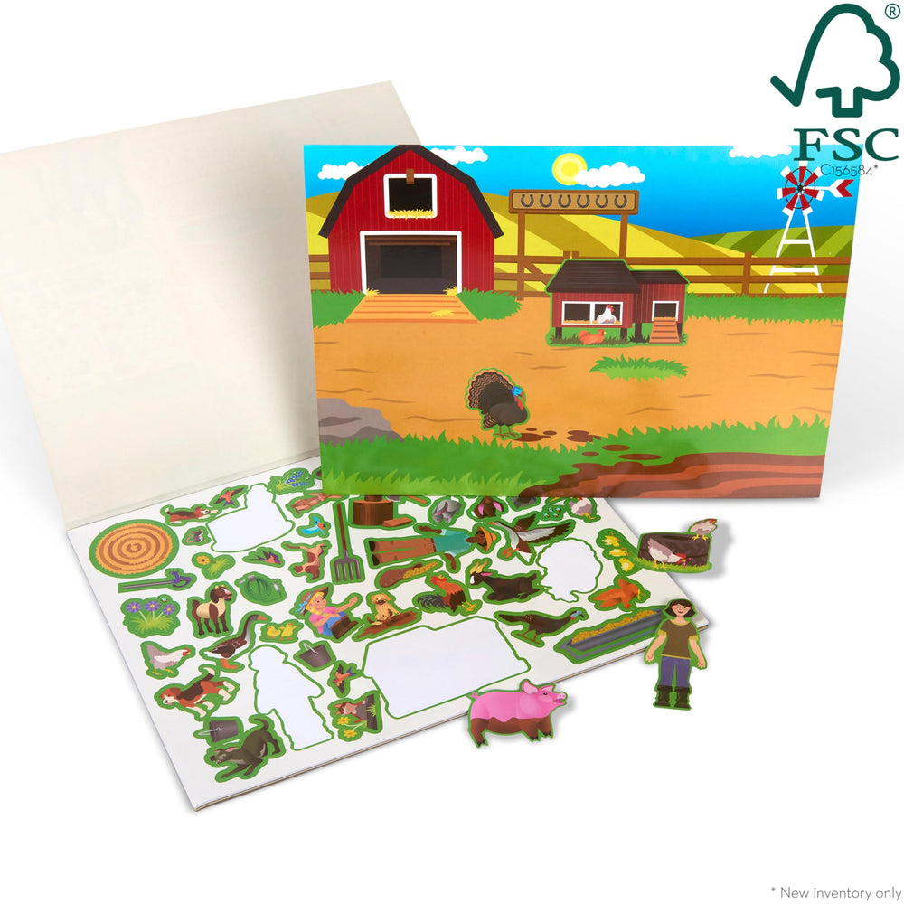 Melissa & Doug Farm Sticker Pad farmers market background sparks role-play