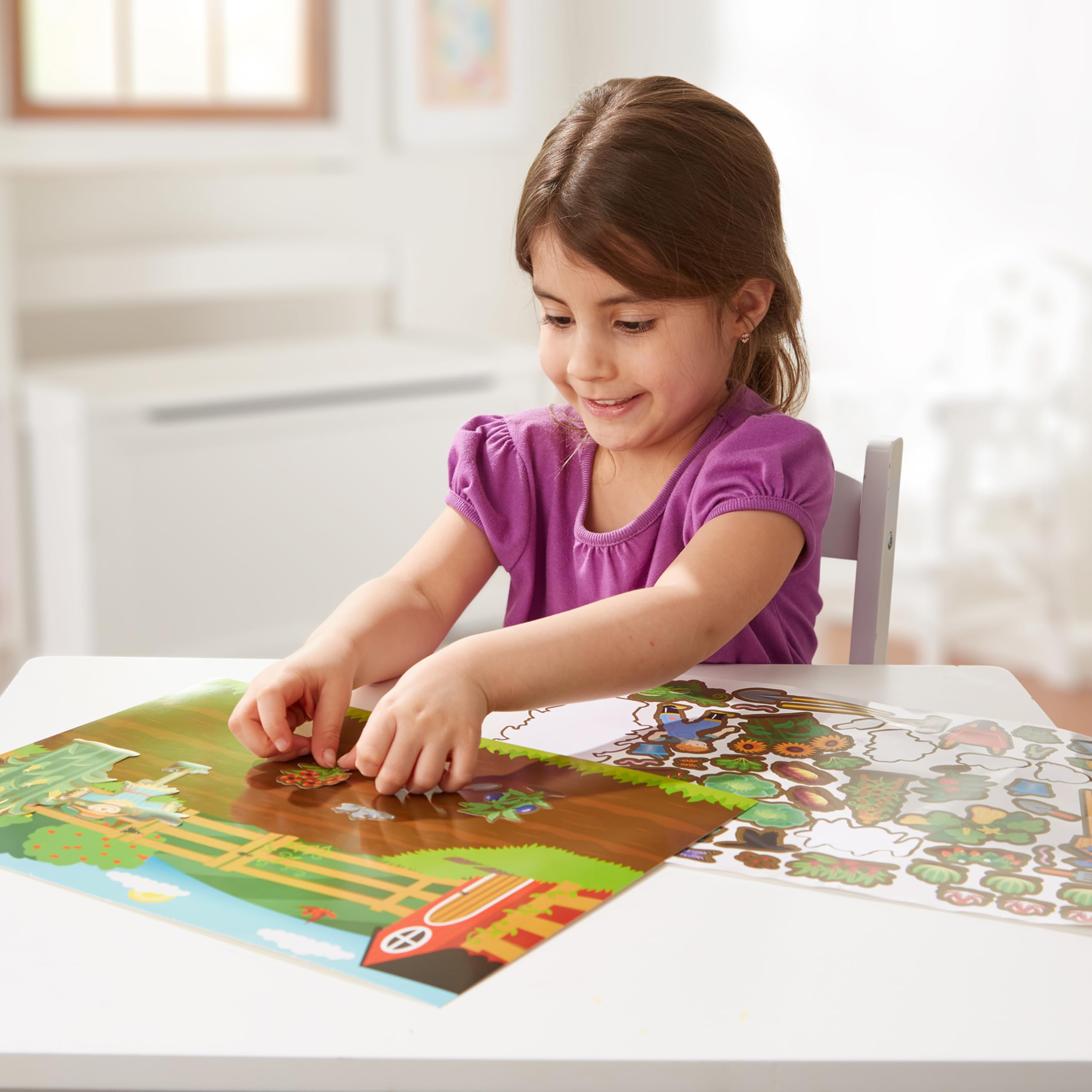 Melissa & Doug Farm Sticker Pad pasture background invites imaginative play