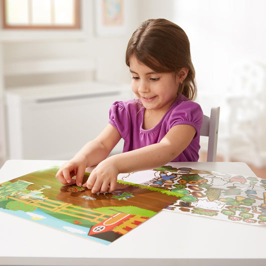 Melissa & Doug Farm Sticker Pad pasture background invites imaginative play