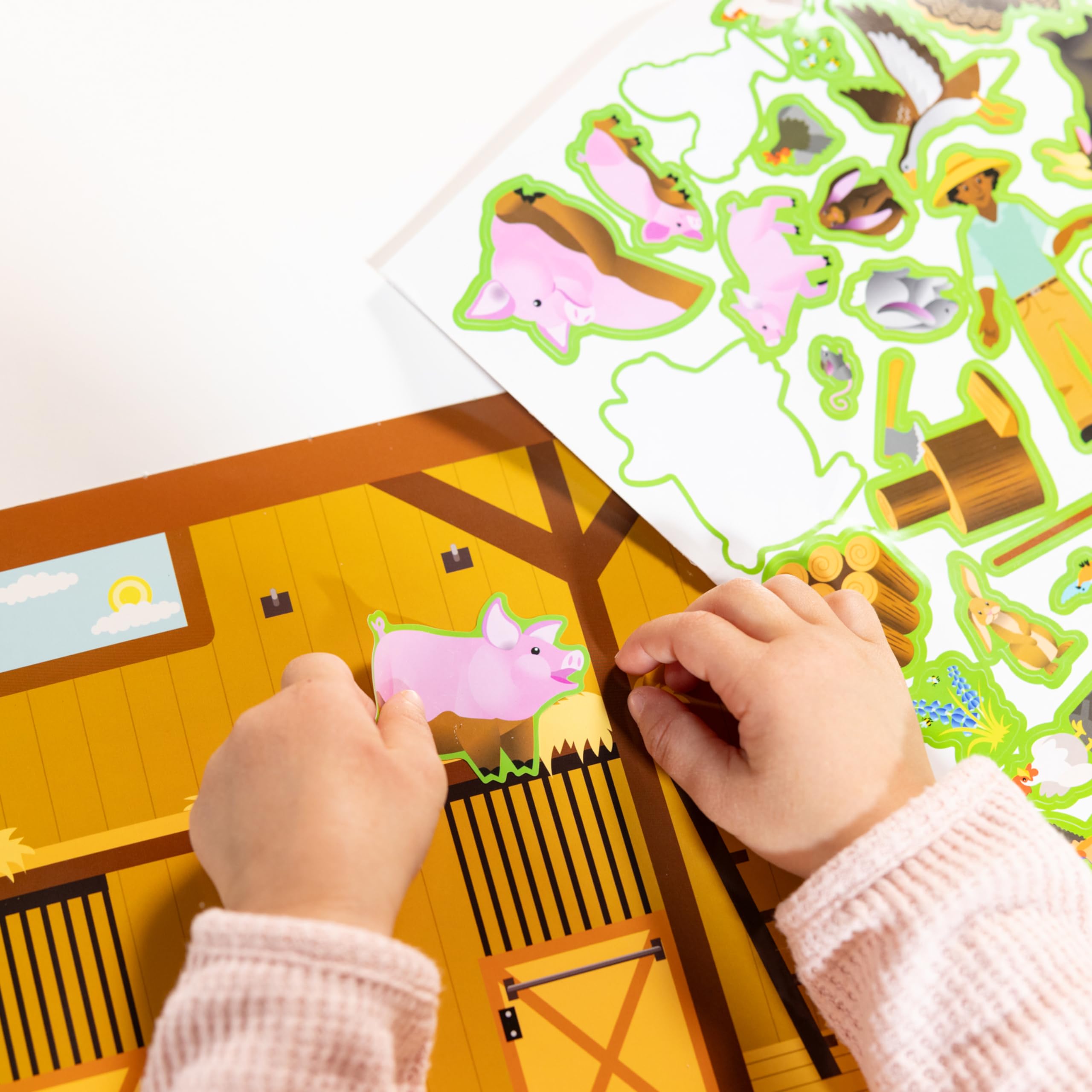 Melissa & Doug Farm Sticker Pad 280 cling-style stickers enable reuse