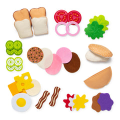 Melissa & Doug felt condiments for finishing touches on pretend bites.