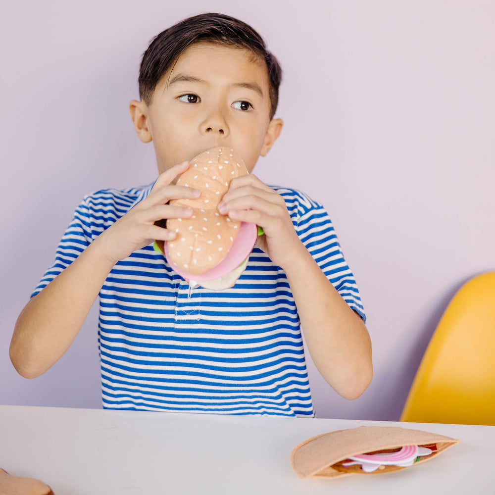 Melissa & Doug felt Dagwood-style sandwich for tall layered storytelling.