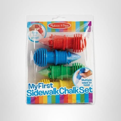 Melissa & Doug chalk set keeps little hands cleaner during sidewalk art.