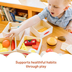 Melissa & Doug wooden crates for organized sorting and easy storage.