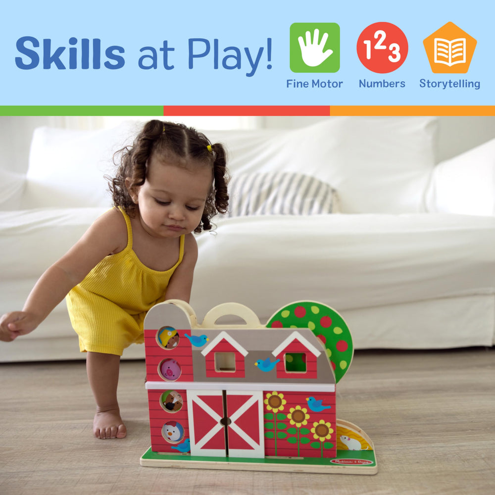 Melissa & Doug GO Tots disks collection showing eight farm characters