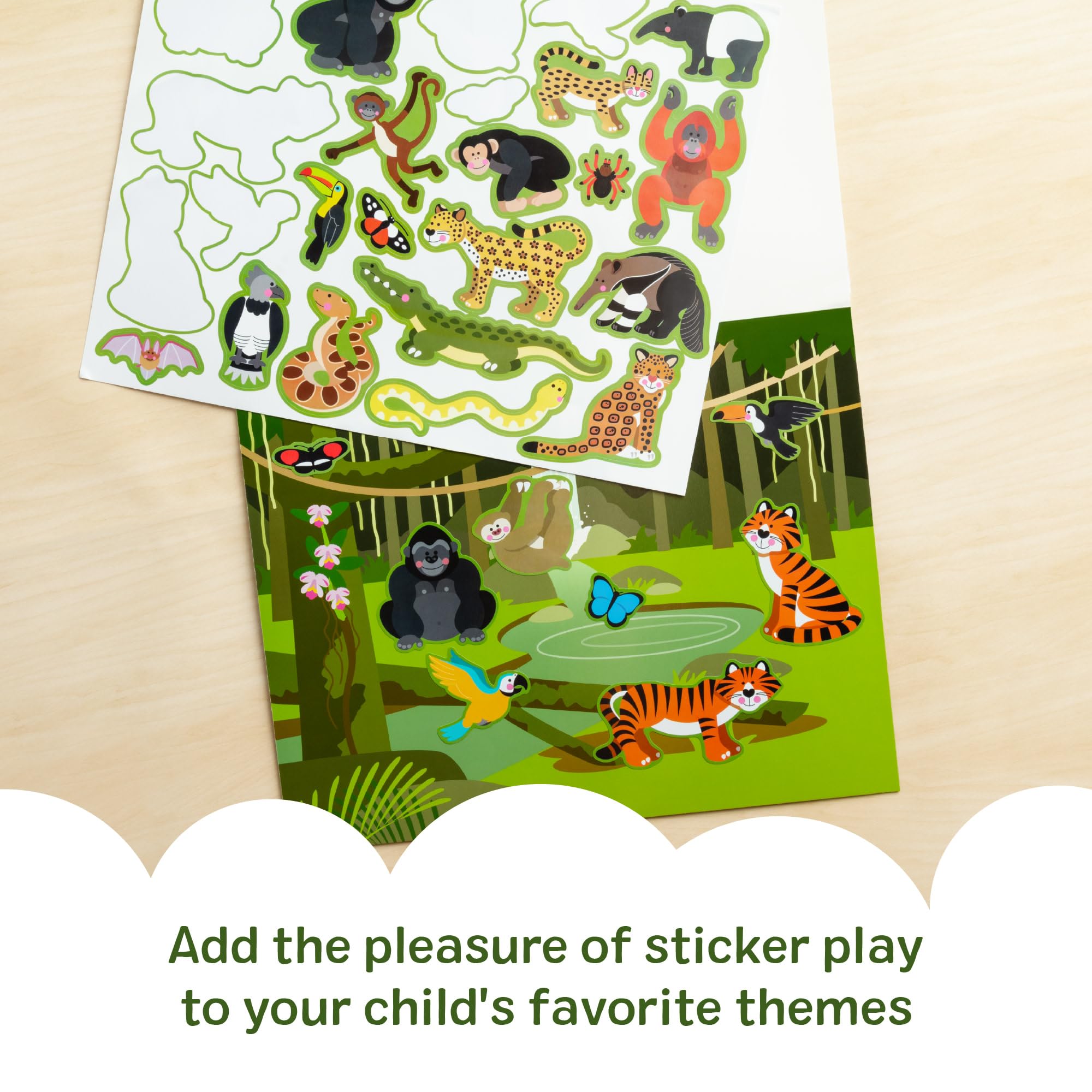 Melissa & Doug habitat stickers: jungle scene fuels adventurous imagination.