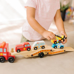 Melissa & Doug helicopter with rotating blade adds dynamic air rescue moments.
