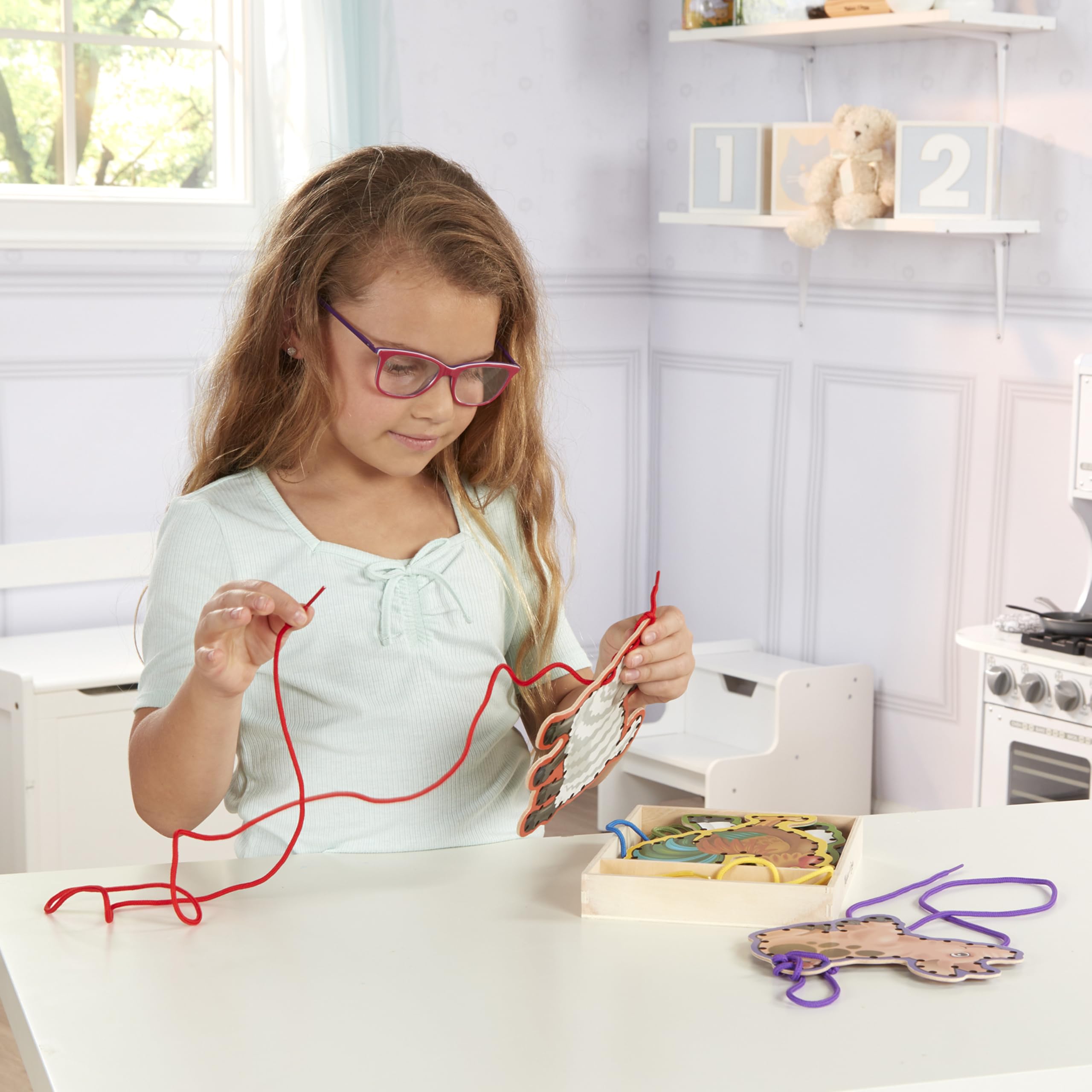 Melissa & Doug Lace & Trace Farm double-sided panels expand lacing options