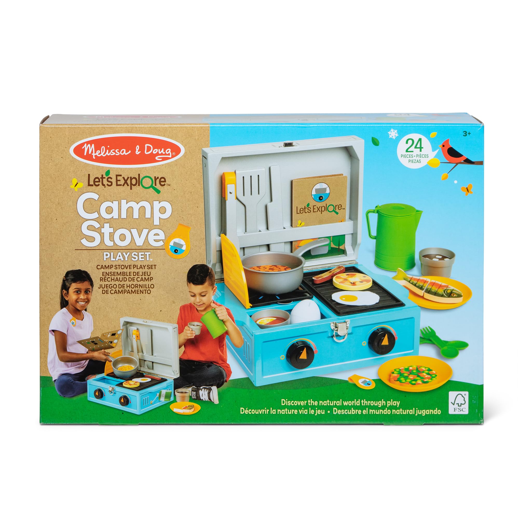 Melissa & Doug Let’s Explore camp stove adjustable burner sparks imaginative camping