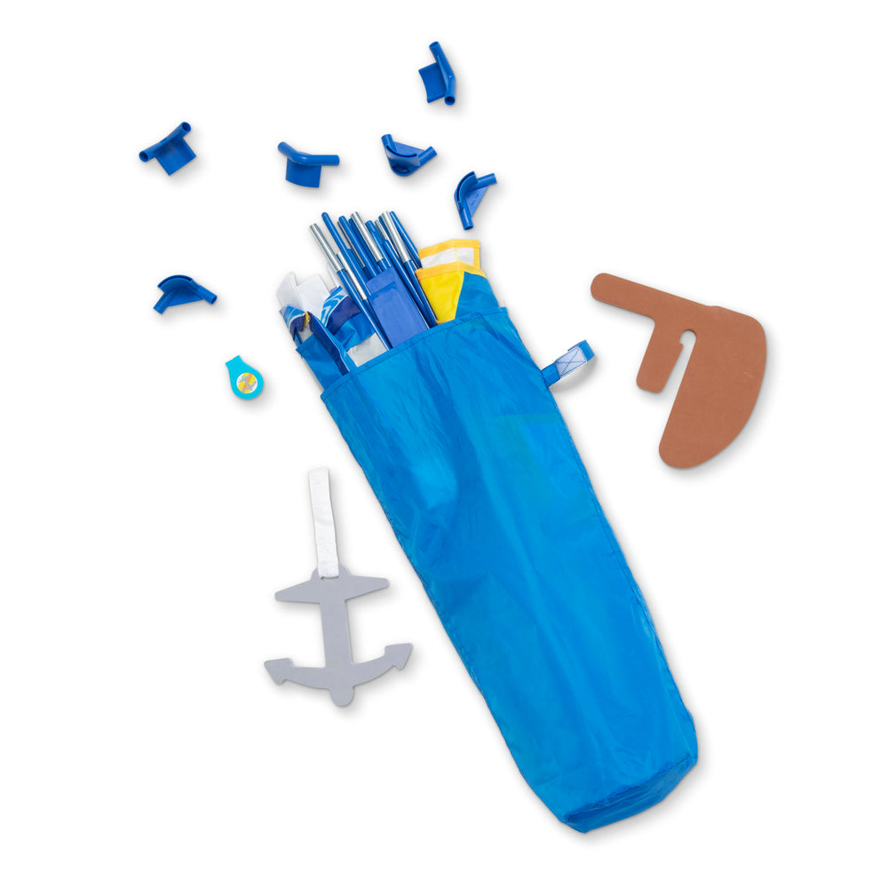 Melissa & Doug Lets Explore Sailboat collectible medallion adds treasure-like fun.
