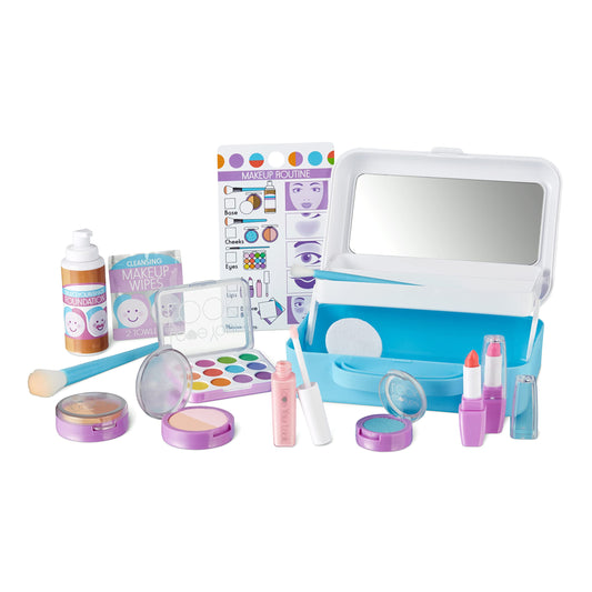 Melissa & Doug Love Your Look makeup case with mirror for portable pretend play.