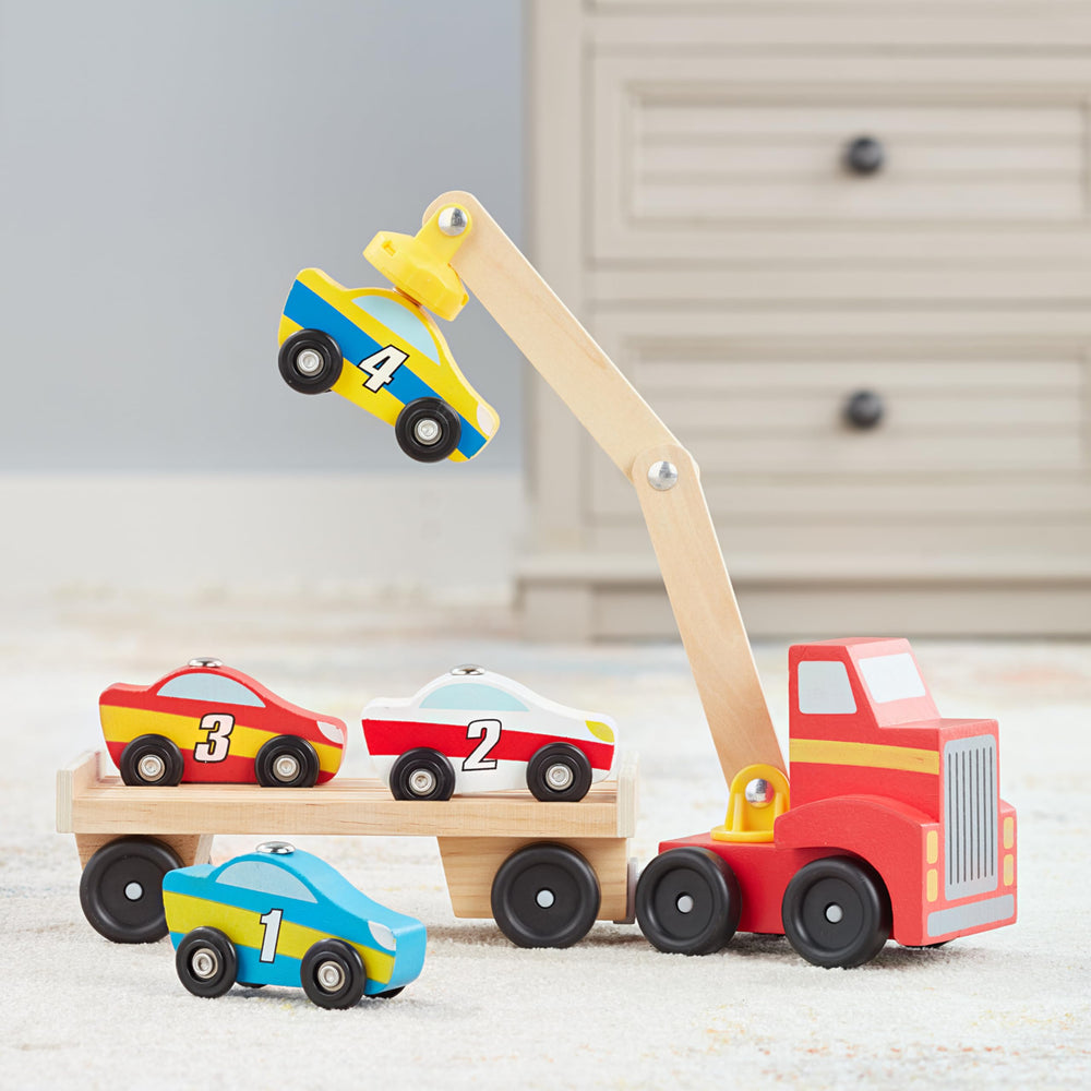Melissa & Doug magnetic truck crane adds crane-action for pretend logistics