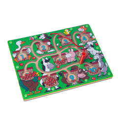 Melissa and Doug Magnetic Wand Number Maze acrylic cover protects pieces for travel.
