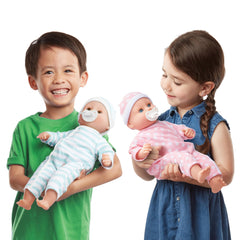 Luke & Lucy 15-inch dolls with open and close eyes for expressive pretend moments.