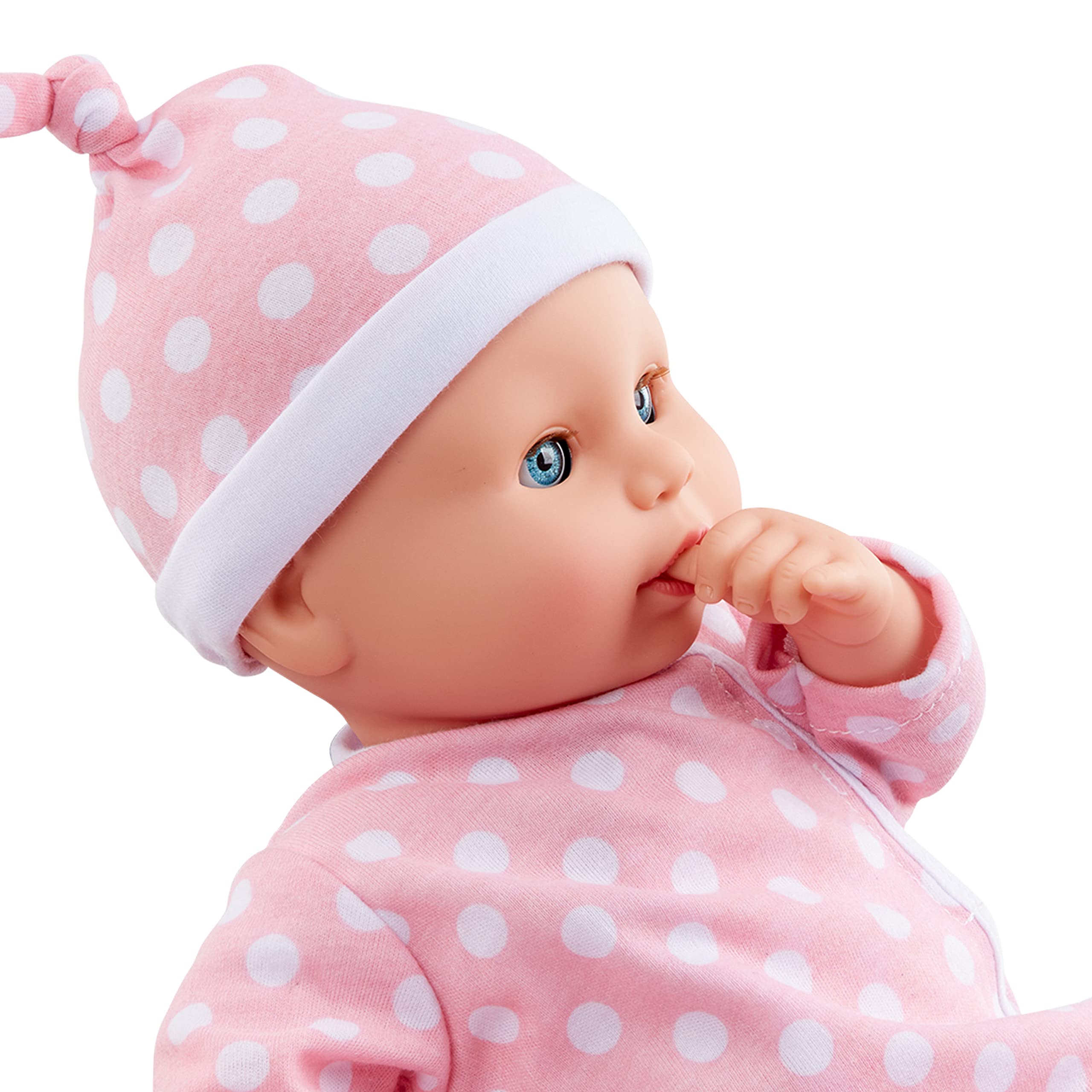 Luke & Lucy dolls with pacifiers and thumbs for soothing playtime.