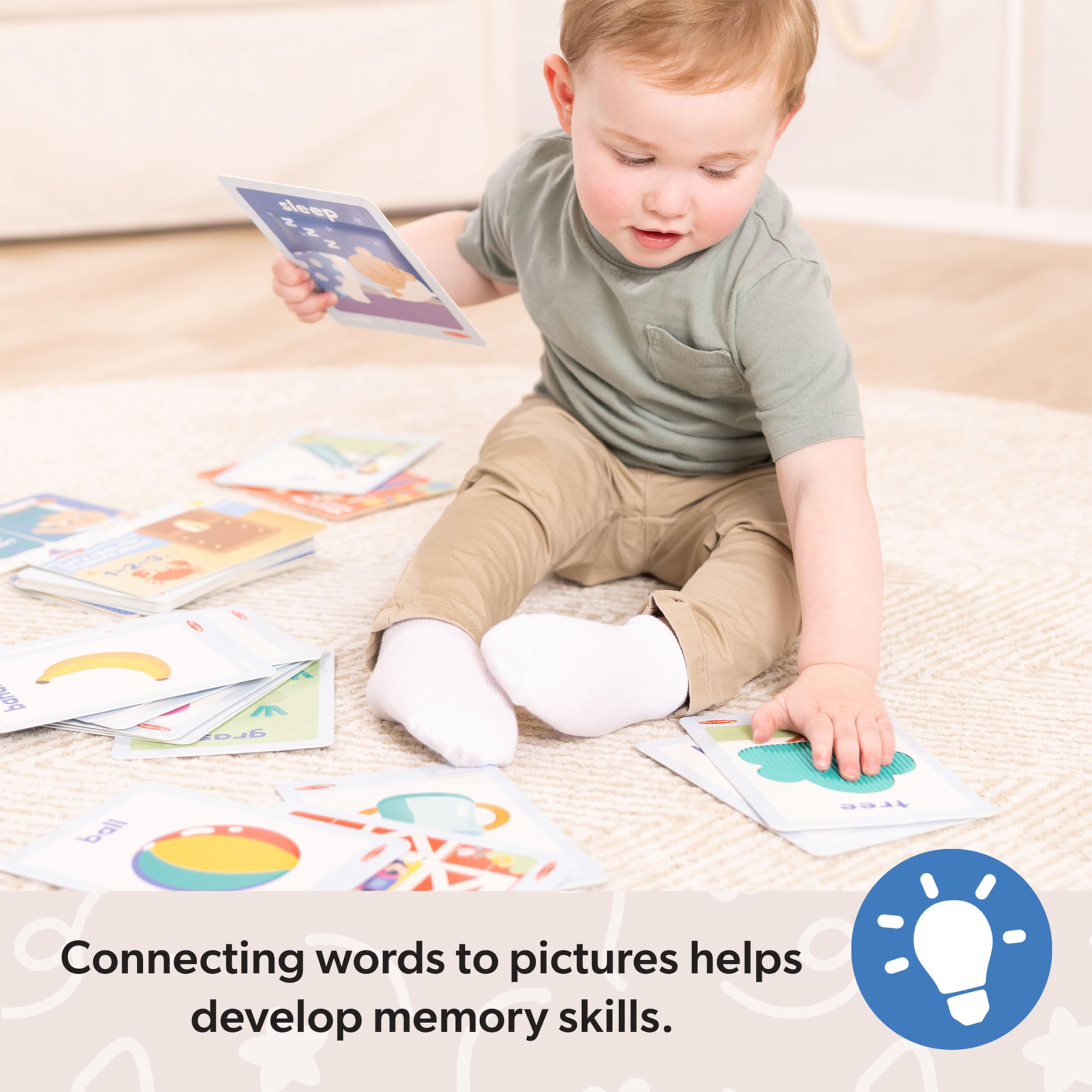 Soft and fuzzy textures on Ms. Rachel card invite hands-on sensory exploration.