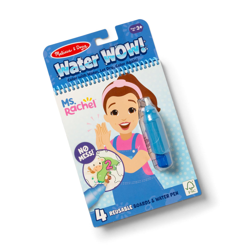 Melissa & Doug Ms. Rachel Water Wow color-reveal pad cover showing color change with water for learning