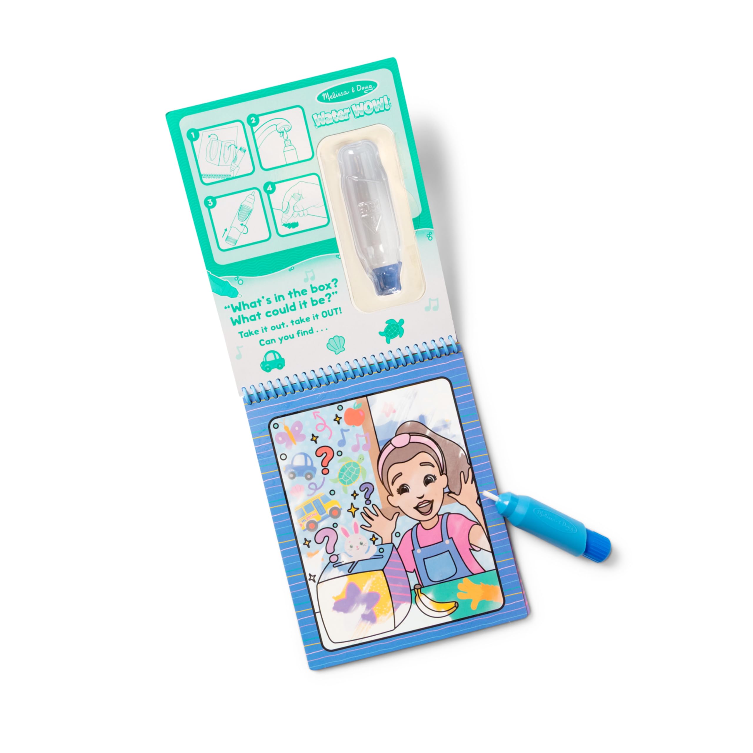 Dry-to-reveal color pages ready for reuse in Water Wow pad