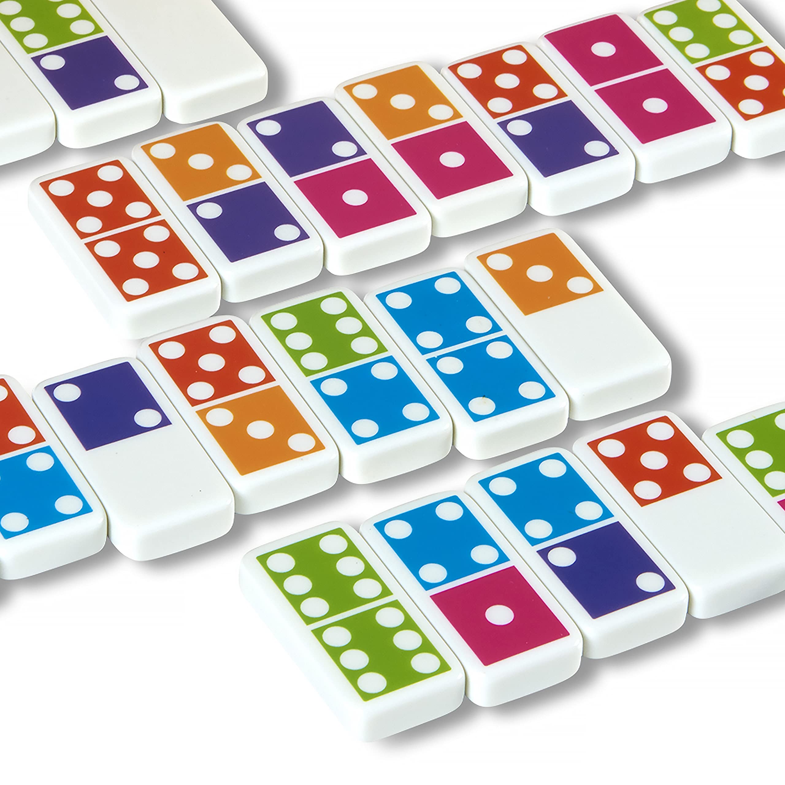Melissa & Doug multi-player dominoes setup supports 2-5 players