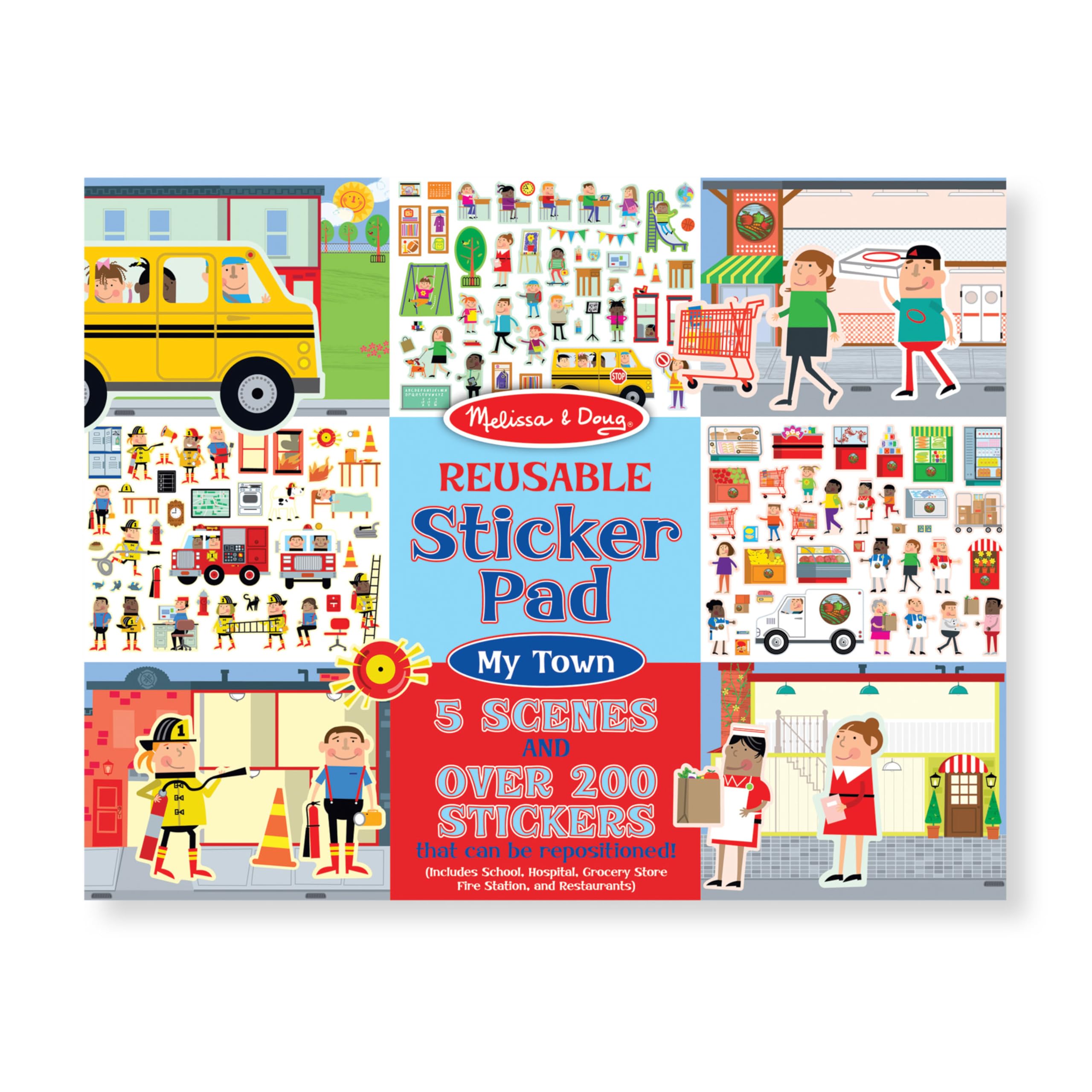 Melissa & Doug My Town background school for imaginative play and storytelling