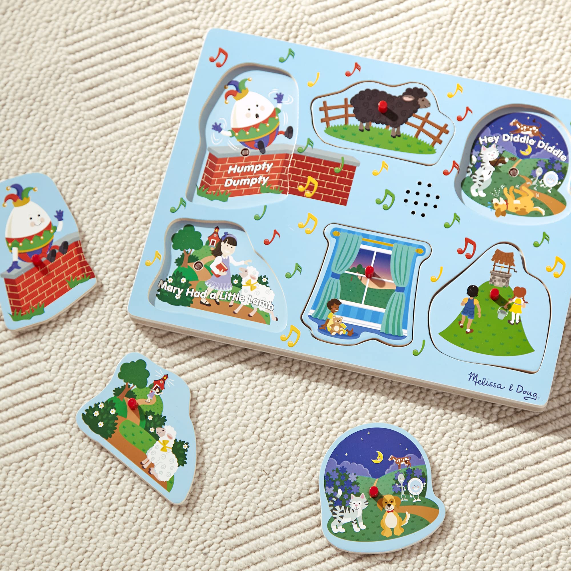 Melissa & Doug Nursery Rhymes 2 lyrics on board support early literacy and singing.
