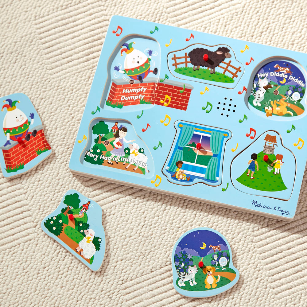 Melissa & Doug Nursery Rhymes 2 lyrics on board support early literacy and singing.