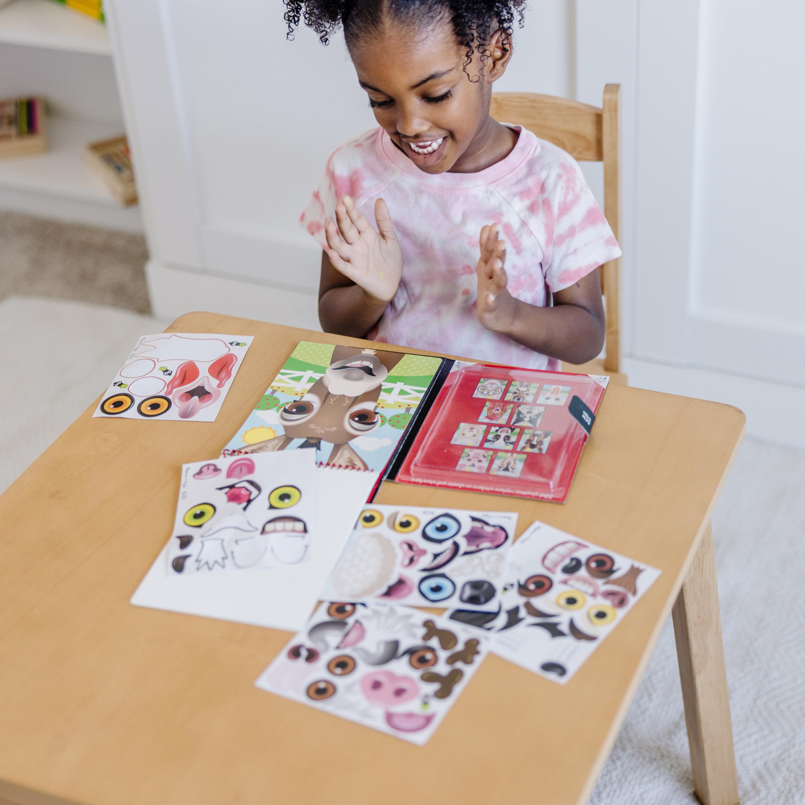 Melissa & Doug cling stickers eyes-noses-mouths inspire expressive animal faces.
