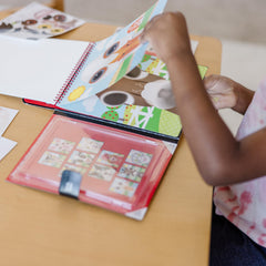 Melissa & Doug family-travel activity keeps kids engaged during outings.