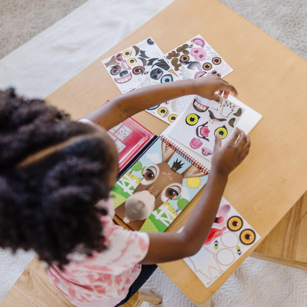 Melissa & Doug Make-a-Face farm-scenes image with 10 backgrounds for expressive faces.