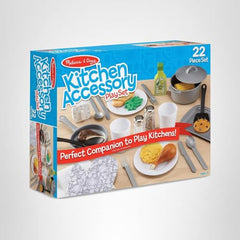 Melissa & Doug oven mitt and timer for safe pretend cooking sessions.