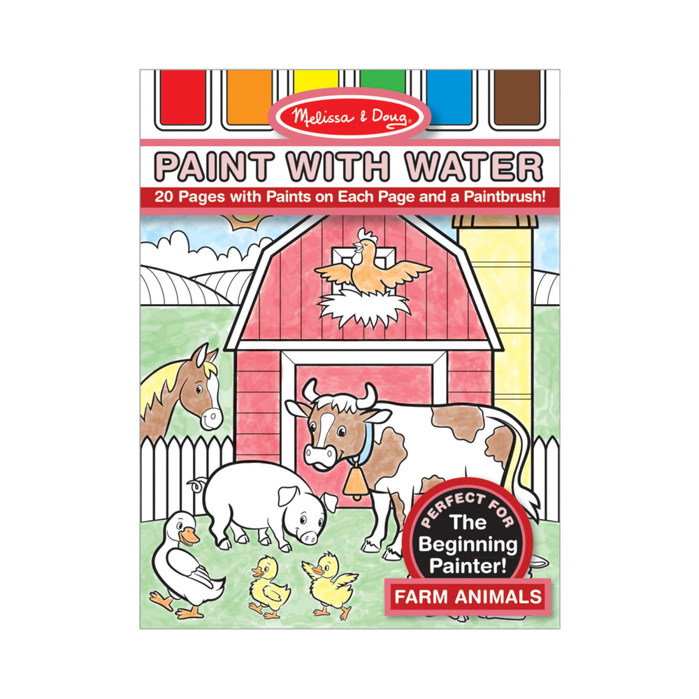 Melissa & Doug Paint With Water Farm Animals pages offer color-filled scenes for kids
