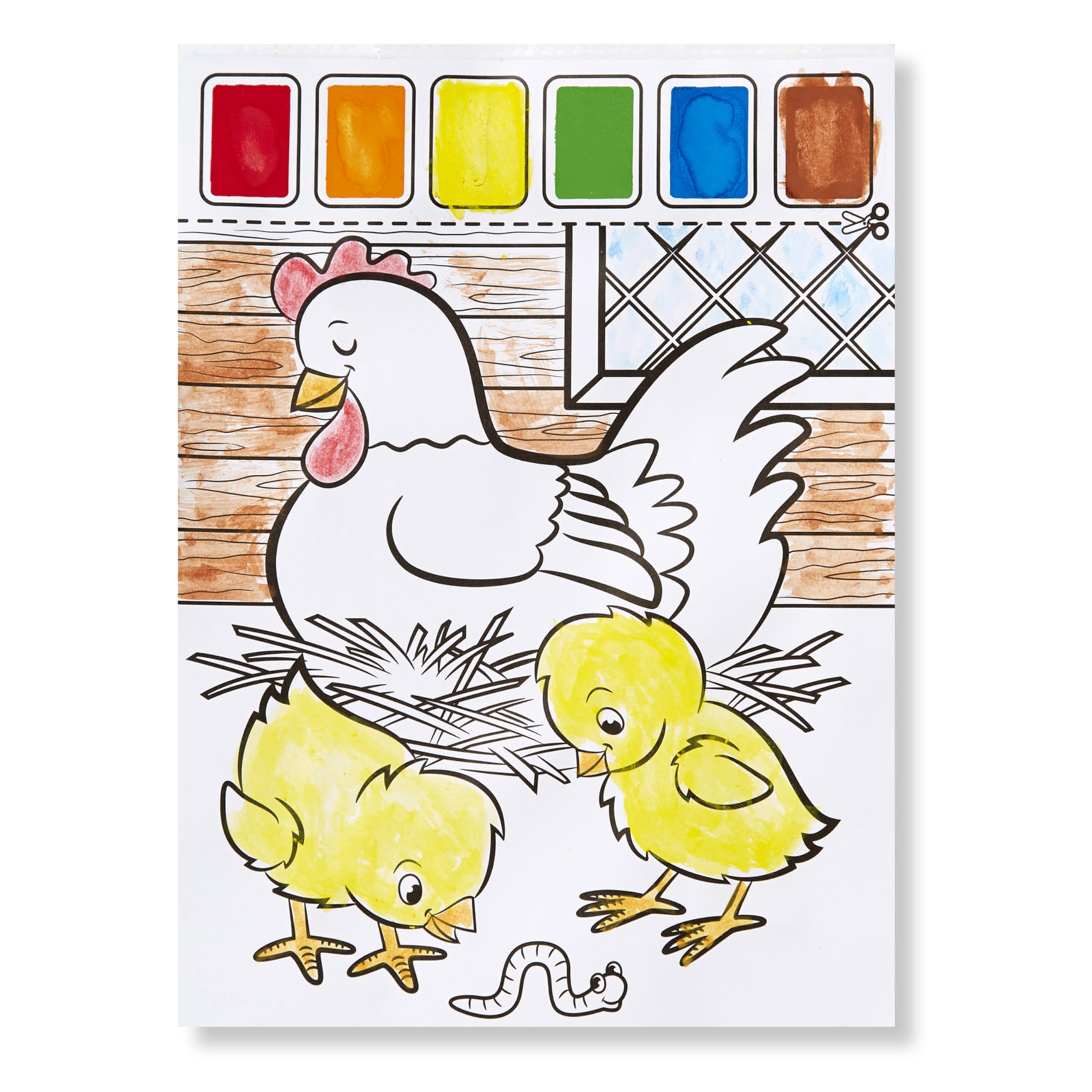 Melissa & Doug Farm Animals scene demonstrates color recognition while painting with water