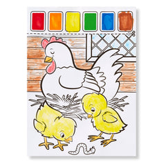 Melissa & Doug Farm Animals scene demonstrates color recognition while painting with water