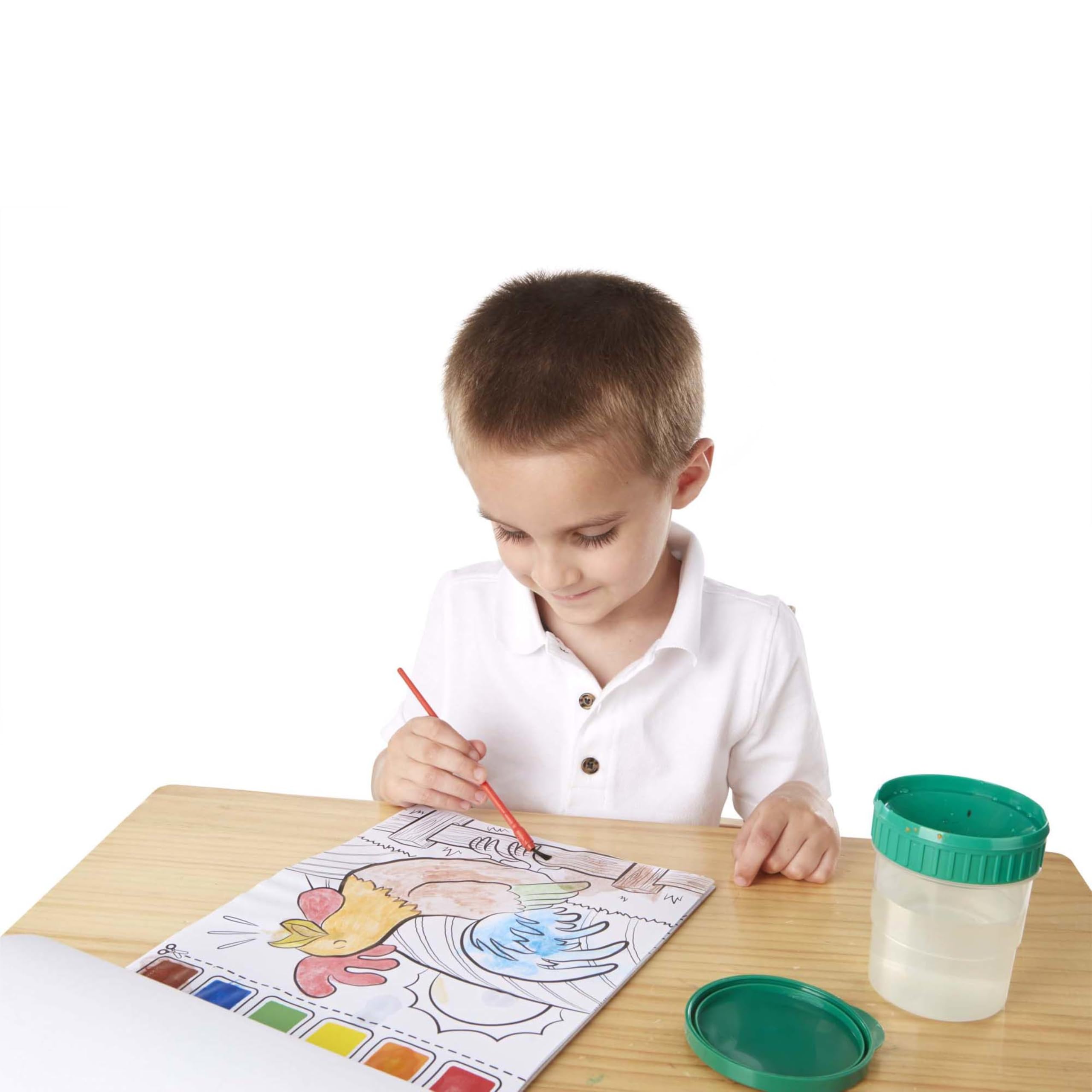 Melissa & Doug Paint With Water includes a kid-friendly brush for easy painting