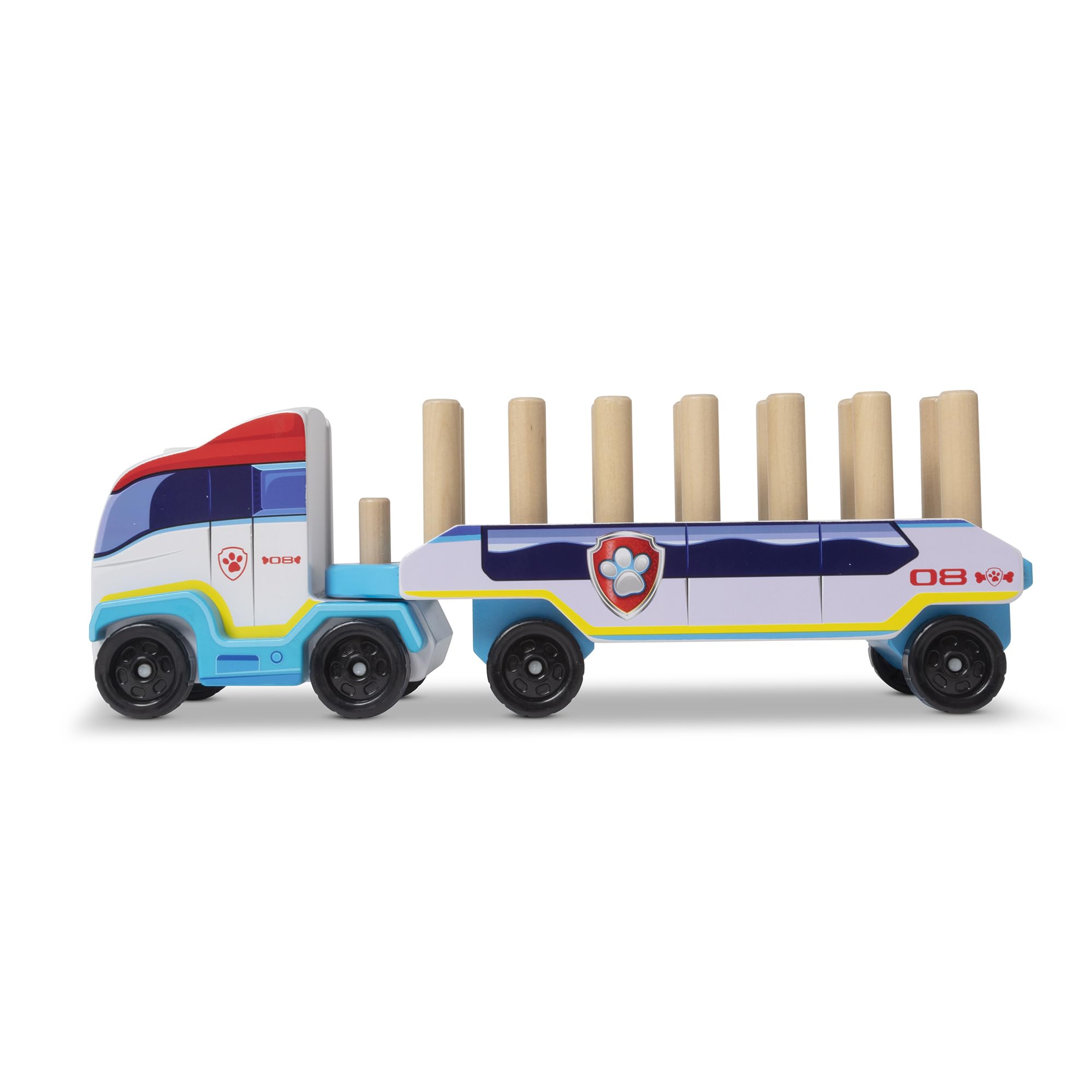 Melissa and Doug blocks with letters numerals shapes and PAW Patrol characters for early learning.