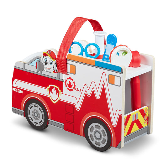 Melissa & Doug Paw Patrol Marshall emergency caddy designed as a portable rescue truck for imaginative play