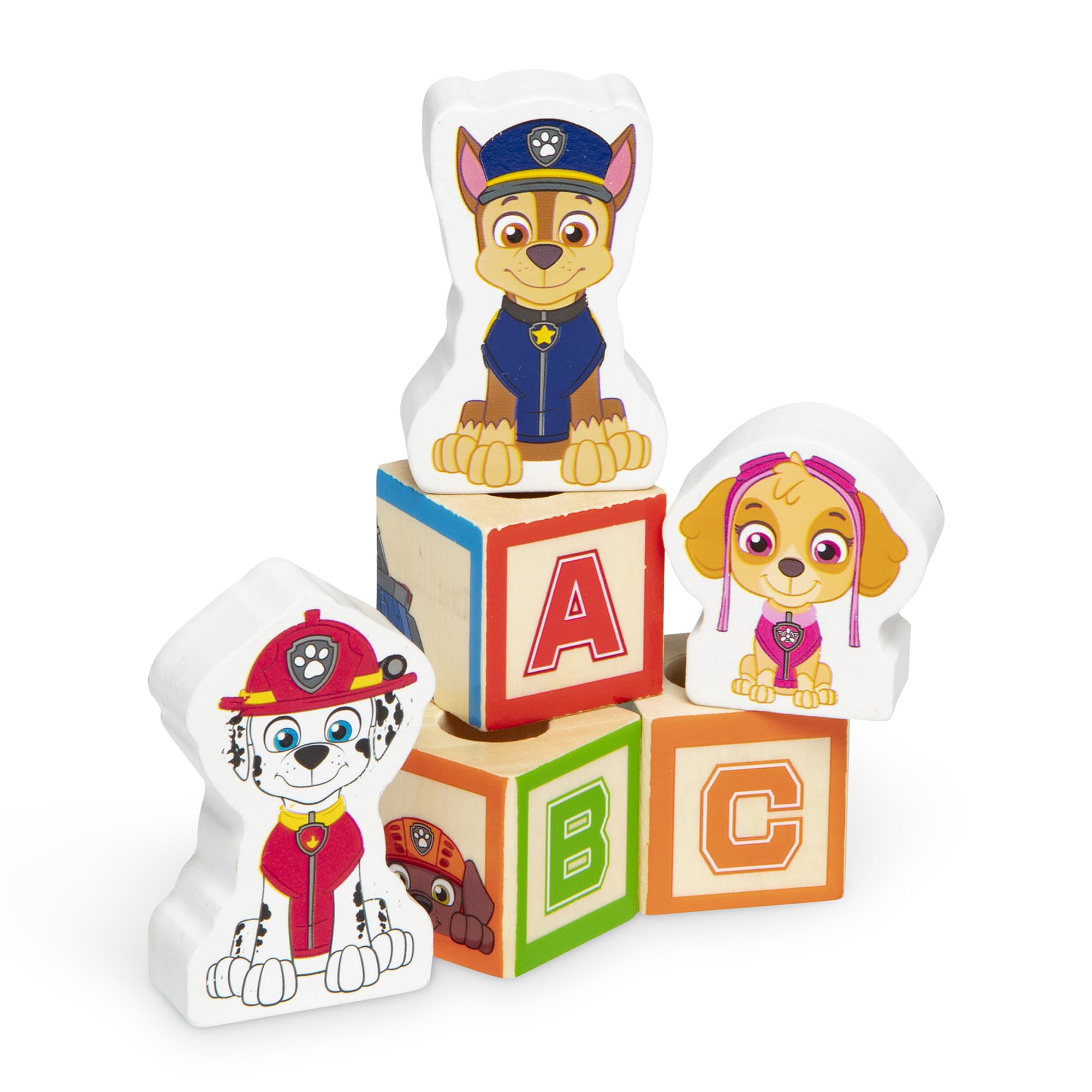 Melissa and Doug wooden block truck in action with blocks ready to stack.